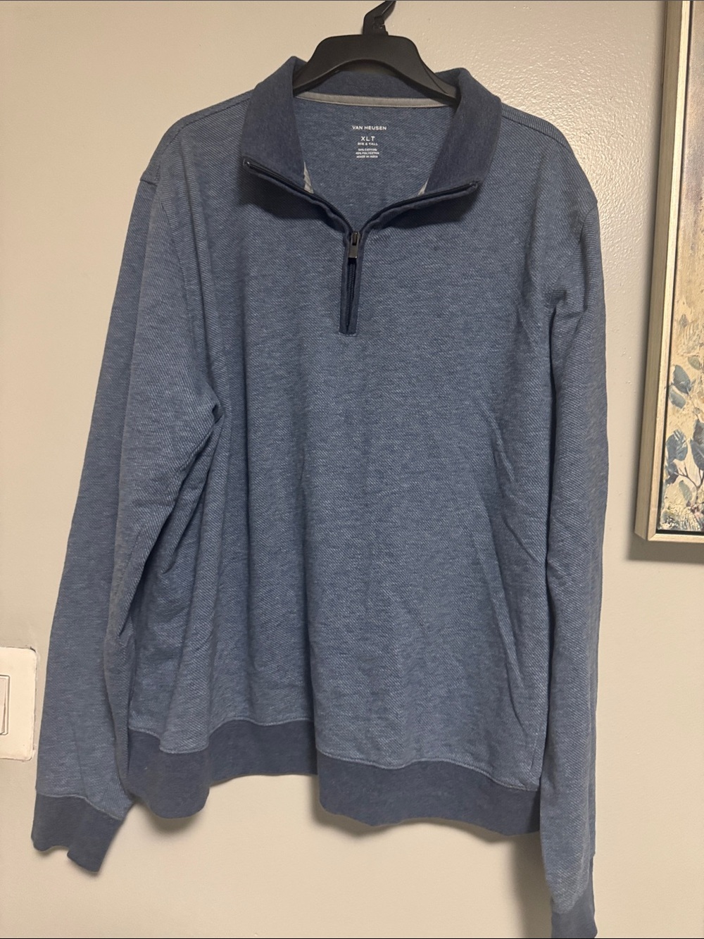 Van Heusen Men's Blue Quarter-Zip Pullover Sweater